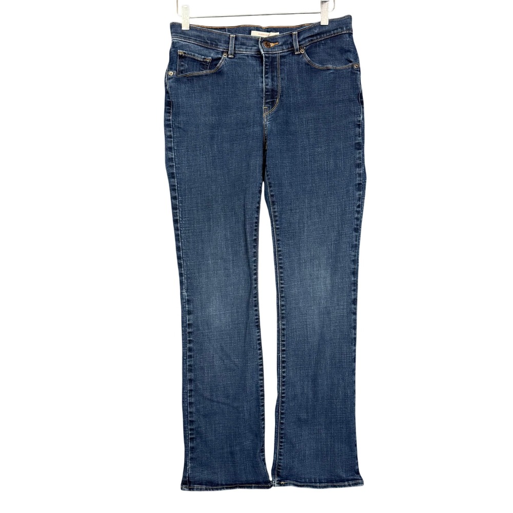 Levis Jeans Womens 30 Blue Classic Boot Cut Dark Wash Denim Cotton Stretch Blend